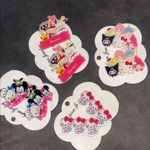 Sanrio Multicolor Character Hair clips Collection